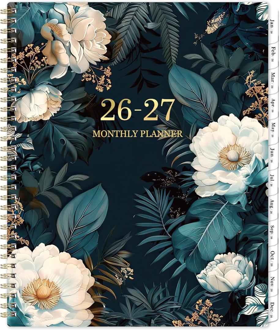 2 x 2026-2027 Monthly Planner - 2 Year Calendar 2026-2027 Monthly Planner, Jan 2026 - Dec 2027, 9" x 11", 24 Months, Tabs, Twin-Wire Binding, Two-Side Pocket, Thick Paper, Holidays & Note Section