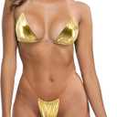 SHERRYLO Thong Bikini Clear Straps Cheeky Brazilian Micro Thongs Bikinis Swimsuit for Women Sexy No Tan Line Bathing Suit Size S