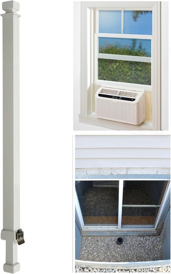 Ideal Security Sliding Window Security Bar or Patio Door Window Bars with Child-Proof Lock, Extendable, Window Safety, White (15.7-26.75 Inches)