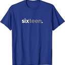 16th Birthday for Boys Sixteen Him Age 16 Year Party Teen T-Shirt Size L