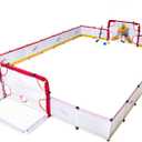 kasifei Mini Hockey Rink Set - Full Rink - Complete Indoor/Outdoor Sports Games with Steel Knee Goals, Sticks, and Ball - for Kids Ages 3 and Up