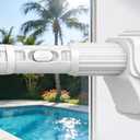 YNL Tension Curtain Rod No Drilling, 41-122 Inch Long Heavy Duty Shower Curtain Rod, One-Click Adjustable Tension Rods for Bathroom/Patio/Window, Outdoor Rods, Renter Friendly, Non-Slip, White