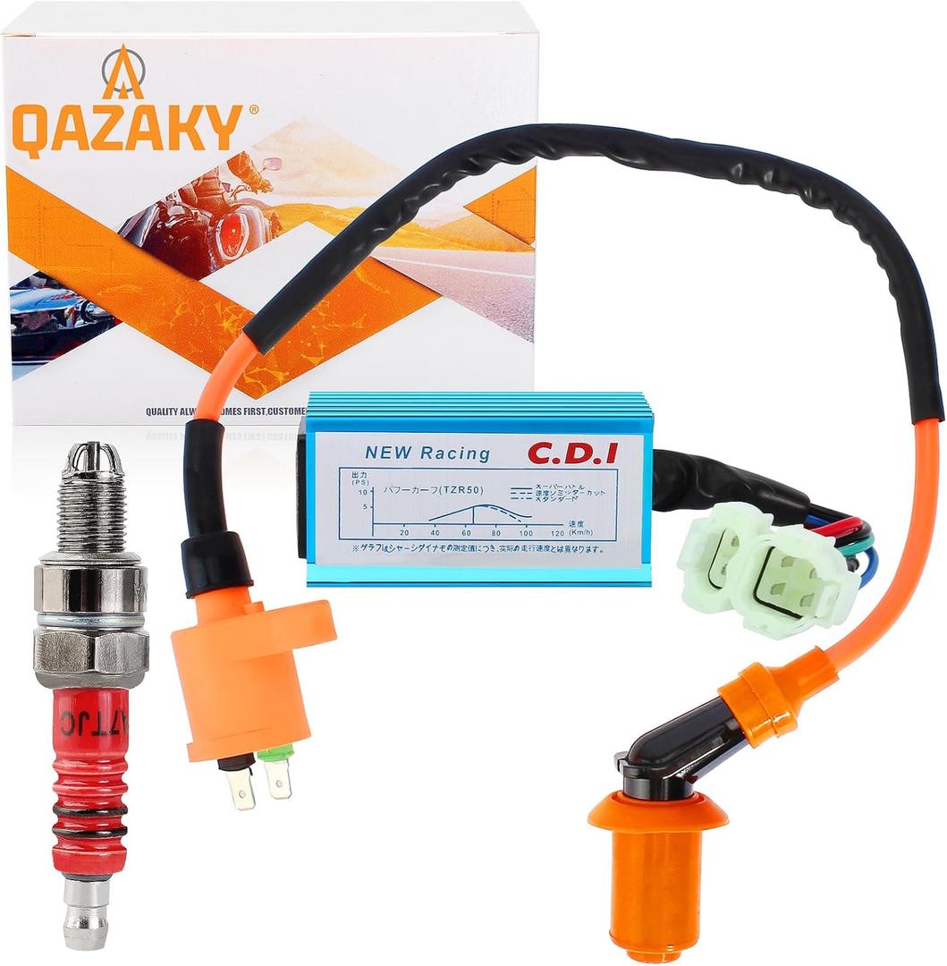 Performance Ignition Coil + CDI AC Box + Spark Plug for GY6 50cc-90cc 110cc 125cc 150cc 4-stroke Engine Scooter ATV Go Kart Moped Quad Go Kart Pit Dirt Racing Bike Motorcycle 139QMB 152QMI