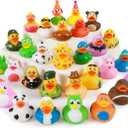 30 Pack Rubber Duck for Jeeps Ducking - 2.3 Inch Bulk Floater Duck for Kids - Baby Bath Toy Assortment - Party Favors, Birthdays, Bath Time, and More (30 Varieties) (Pack of 30)