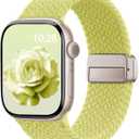 Braided Stretchy Band Compatible with Apple Watch Bands 38mm 40mm 41mm 42mm 44mm 45mm 46mm 49mm Women Men, Soft Nylon Solo Loop Magnetic Sport Strap for iWatch Series 11 10 9 8 7 6 5 4 3 2 1 SE Ultra