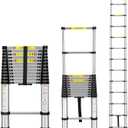 Telescoping Ladder, 12.5FT Aluminum Telescopic Extension Ladder with Non-Slip Feet, Multi-Purpose Collapsible Ladder for RV or Outdoor Work,330lbs Capacity