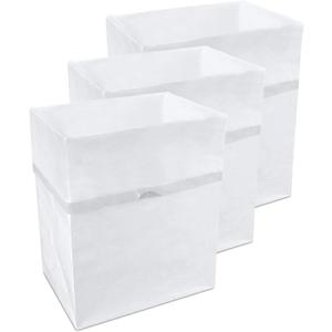 13 Gallon Disposable Pop-Up Trash Cans (3-Pack) with Fitted Bags  Foldable Garbage & Recycling Bins for Parties, Events & Kitchen (White, 17" H x 13.5" W x 10" D)