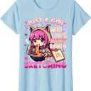 Just A Girl Who Loves Anime Ramen and Sketching Japan Anime T-Shirt, Size S