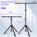 PPH-Sisy DJ Light Stand Heavy Duty Par Can Tripod T-Bar Stage Lights Stand Adjustable 39-100 Inch DJ Lighting Tripod Mount