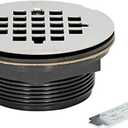 EZ-FLO 2 Inch ABS No-Caulk Shower Drain with Wrench, Stainless Steel, 15312
