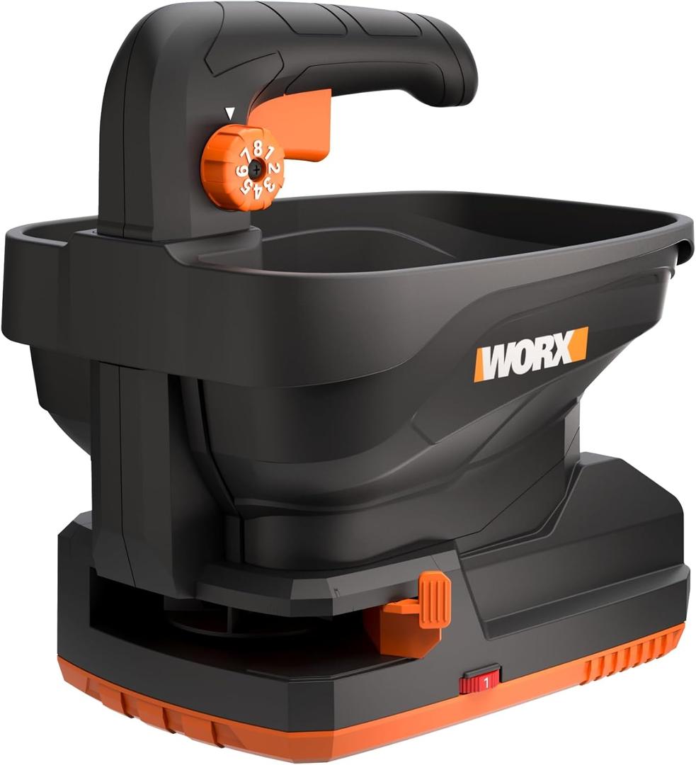 WORX 20V Cordless Seed Spreader 6-Speeds 5-Ft. Max Distance, Fertilizer Spreaders 8 Flow-Rate Settings, Broadcast Spreader Easier Than Hand Spreaders for Lawns WG869.9  Tool Only