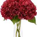 Artificial Flower Fake Silk Hydrangea Heads Bouquet with Stems Bulk for Fall Decoration Table Center Christmas Indoor Outdoor Faux Floral Realistic