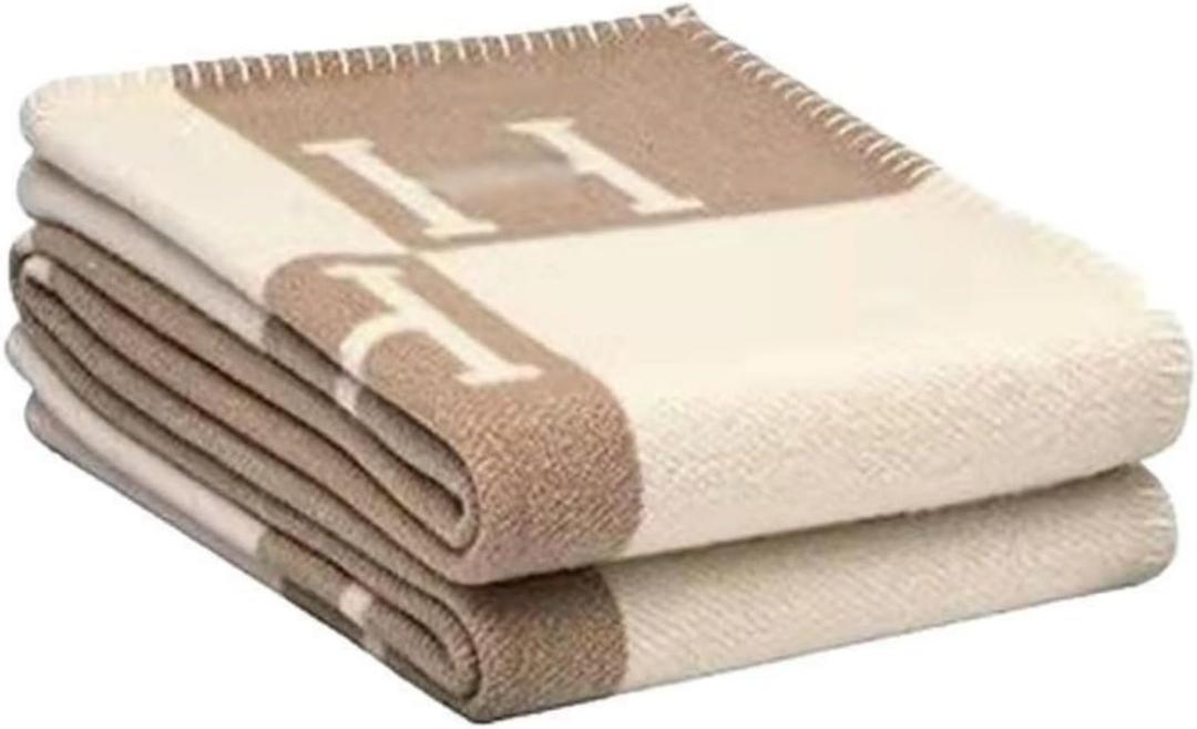 Fcteap h Blanket Soft Throw Blanket Faux Fleece Cashmere Plaid Warm Shawl Thick Knitted Plush Cozy Comfy for Women Throw Blanket for Sofa Couch Bed Queen King Size 55x66 in (Khaki)