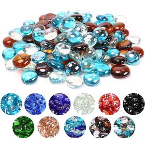 GRISUN 1/2 inch Blend Fire Glass Beads for Fire Pit - 10 Pounds Reflective Round Glass, Decorative for Natural or Propane Fireplace, Ultra Clear, Caribbean Blue, Amber