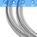 GGC 3 FT Stainless Braided RV Propane Pigtail Hose (2PCS) QCC1 Connector with 1/4'' Inverted Male Flare
