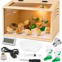 15.7 x 12 x 12-Inch Wooden Brooder Box for Chicks with 50W Heat Lamp
