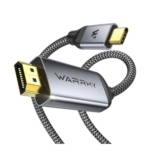USB-
WARRKY USB C to HDMI Cable 4K 60Hz[Anti-Interference, Gold-Plated Plugs] Aluminum HDR Type-C to HDMI 2.0 Cord, Thunderbolt 3/4/5 Compatible for iPhone 15/16 Series, MacBook, iMac, iPad Pro, Galaxy-6ft
