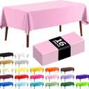 CXPSINC Plastic Tablecloth 54" x 108"Disposable Tablecloth Rectangle Plastic Table Cover for 6 to 8 Foot Tables Indoor or Outdoor Parties Birthdays Christmas (Pink, 16 Pack)