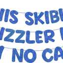 Fulmoon Pre Strung This Skibidi Rizzler Is 11 No Cap Glitter Banner 11th Birthday Party Decorations, Funny Birthday Sign, Party Supplies, Ideas, Gifts, Dark Blue