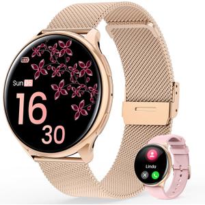 Smart Watch for Women, 1.39" Fitness Watch with HR/BP/SpO2 Monitor, Female Cycle Tracking, IP67 Waterproof, 113 Sport Modes for Android & iPhone (Rosegold)