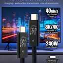 2 x AIRSKY 1.6FT USB-C to USB C Cable, USB 4 Cable for Thunderbolt 4