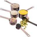 Copper Plated Measuring Cups and Spoons Set, 6 Measure Cups and 7 Stainless Steel Measurement Spoons with Leveler, Metal Kitchen Measuring Cups and Baking Measuring Spoons Set of 14