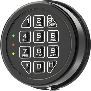 Electronic Safe Lock Replacement Keypad with Solenoid Lock, Gun Safe Lock with Programmable Electronic Keypad, Lock Fits High Security Safe Box and Security Cabinet (Black)