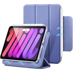 ESR for iPad Mini 7 A17 Pro Case, iPad Mini 7th/6th Generation Case (2024/2021), Slim Trifold Two-Way Stand, Powerful Magnetic Attachment, Durable Protection, Supports Pencil Pro&Pencil(USB-C), Purple
