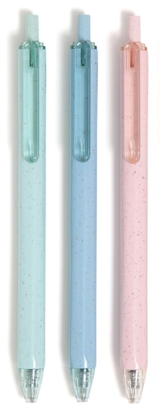 Detail Pin Penjepit Kertas Koleksi Nomer 51,  U Brands U-Eco Recycled Gel Click Pens, Set of 3, Pastel Speckle, Medium (0.7 mm) Point, Black Ink