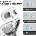 Ergonomic Office Chair for Back & Neck Pain Relief, Virgin Foam Seat, 2D Adjustable Lumbar & 3D Headrest, Tilt & Rock for Relaxation, Ideal for Long Sitting Comfort, Gray/Silver