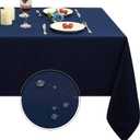 Obstal Rectangle Table Cloth, Oil-Proof Spill-Proof and Water Resistance Microfiber Tablecloth, Decorative Fabric Table Cover for Outdoor and Indoor Use (Navy Blue, 60 x 84 Inch)