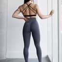SUUKSESS Women Scrunch Butt Lifting Seamless Leggings Booty High Waisted Workout Yoga Pants (Gray, M)