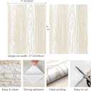Yun-aeon White and Gold Wood Contact Paper 17.3"x80" Rustic Wooden Peel and Stick Wallpaper Removable Self-Adhesive Wallpaper Wood Grain Contact Paper for Countertops Cabinets