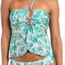 Sunshine 79 Women's Bandeau Tankini Swimsuit Top (6, Multi)