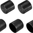 uxcell 5pcs Rubber End Caps 1 5/8"(42mm) ID Vinyl PVC Round Tube Bolt Cap Cover Screw Thread Protectors Black