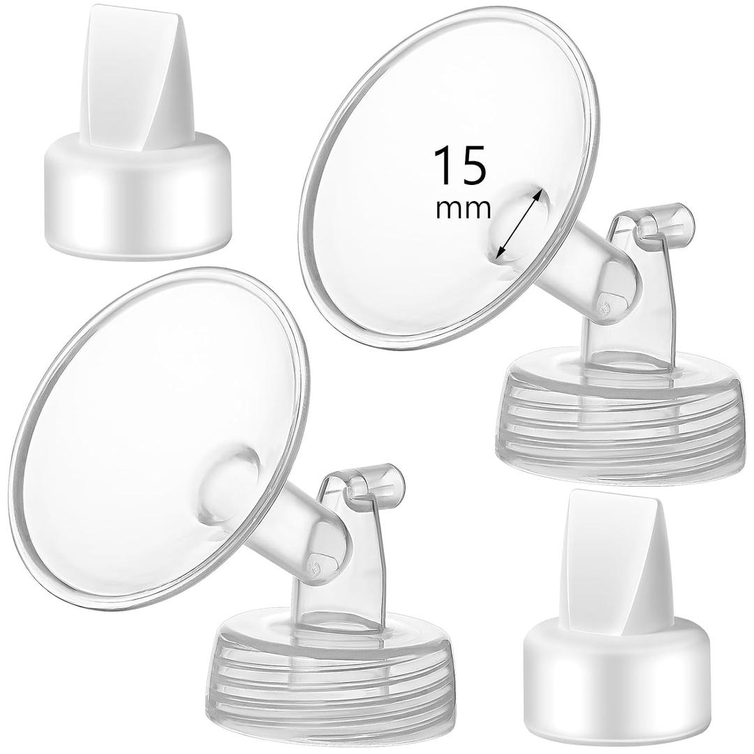 15mm Flange and Duckbill Valve Compatible with Spectra S1 S2 9 Plus Breastpump Replacement to Spectra Pump Parts, Not Original, Replace Accessories.