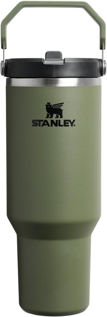 STANLEY IceFlow 2.0 Flip Straw Tumbler with Handle 40 oz | Twist On Lid and Flip Up Straw | Leakproof Water Bottle | Insulated Stainless Steel | BPA-Free | Dried Pine