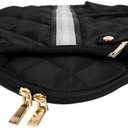 Jillian Backhand Black Striped 12 x 16 Inch Quilted Nylon Womens Pickleball Sport Sling Bag, JPB101