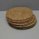 Defined Deco Woven Placemats Set of 10,12" Round Rattan Placemats, Natural Hand-Woven Water Hyacinth Placemats,Farmhouse Weave Place Mats, Rustic Braided Wicker Table Mats for Dining Table, Home, Wedding