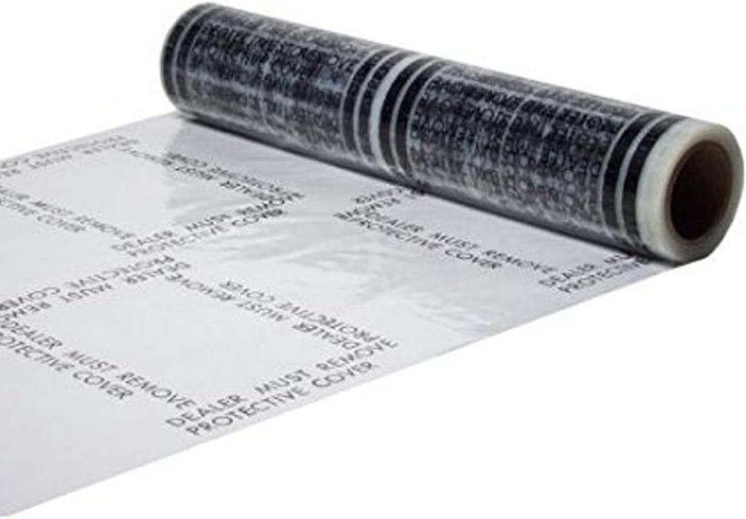Hi-Tech Auto Adhesive Plastic Floor Mat, 4 mil | Perforated Every 24" | 200 Mats Per Roll | (24" Wide, 350' Long)