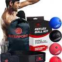 Boxing Reflex Ball for Adults and Kids - React Reflex Balls on String with Headband, Carry Bag and Hand Wraps - Improve Hand Eye Coordination, Punching Speed, Fight Reaction