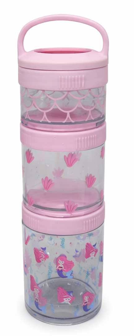 Portable & Airtight Food Storage Containers | 3-Piece Stackable Jars with Twist-Lock Lids | 60 oz Leak-Proof BPA-Free Jars for Snacks, Formula & Powder