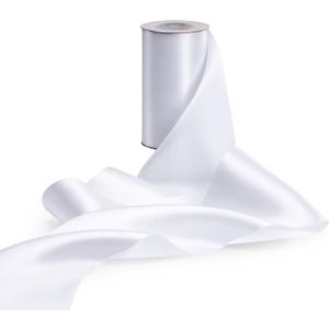 White Satin Ribbon 4 Inch Wide Double Face White Ribbon for Gift Wrapping Chair Sashes Wedding Party Decor Bows Making Flower Bouquet Wrap and More -10 Yards