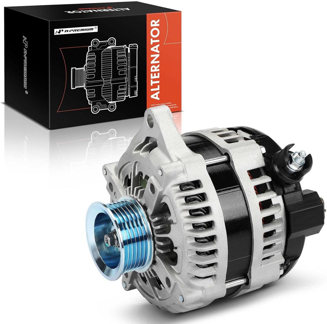 A-Premium Alternator Compatible with Ford Edge 2015 2018 3.5L & Lincoln Continental 2017-2020 3.7L, MKX 2016-2018 3.7L, MKZ 2014-2016 3.7L, 12V 175A 6-Groove Decoupler Pulley Clockwise
