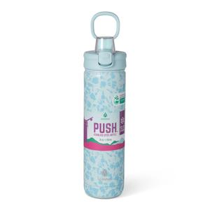 Manna™ Push™ Stainless Steel Bottle - Blue