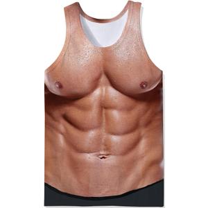 RAISEVERN Mens Tank Tops Summer Sleeveless Tee Cool Workout T-Shirts Beach Novelty Undershirts (M)