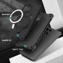 for Samsung Galxy S25 Ultra Case.Hard Phone Cover with Strong Magnetic Heavy Duty Protection.Reinforcement of The Four Corners.Anti-Slip Anti-Fingerprint (Black, S25 Ultra)