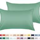 Warmstar 100% Cotton Toddler Pillowcase Set of 2, 600 Thread Count 13x18 Toddler Pillowcases Soft & Breathable, Cotton Travel Pillow Case Cover 13"x 18" with Envelope Closure,Zephyr Green