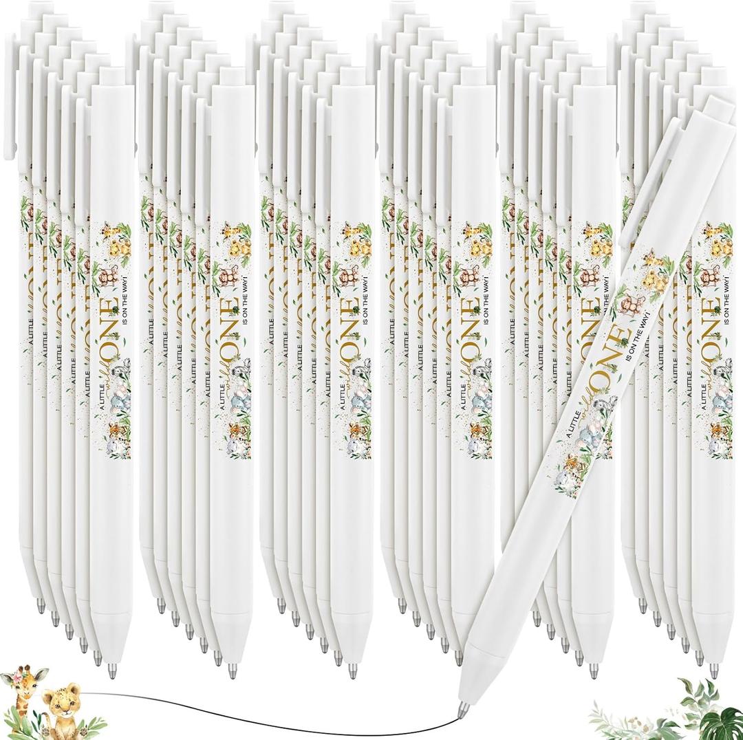 Ireer 36 Pcs Safari Animals Baby Shower Pens Gifts Bulk Party Favors for Guests Games Neutral Gender Reveal Favors Baby Shower Prizes Souvenirs Gift Bags Stuffer Supplies