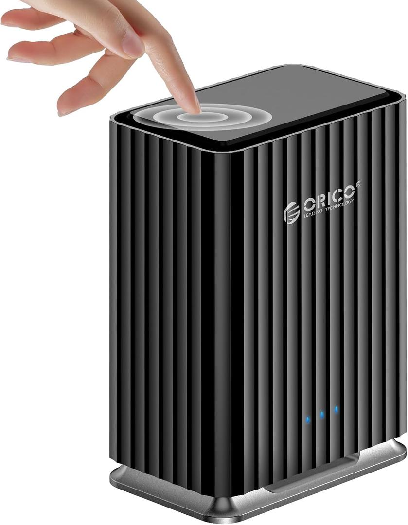 ORICO 2 Bay Hard Drive Enclosure USB C Plug and Play DAS Backup with 12V/4A Power Adapter Maximum 2*22TB Storage for Personal Local Database